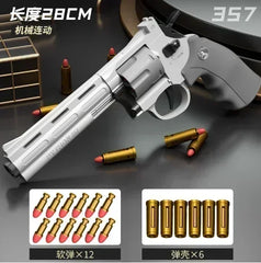 Magnum-Long Alloy Revolver Pistol, Soft Bullet, Can Be Fired, Boy Simulation Toy, Repetindo Pistola, Presentes infantis, Zp-5, 357