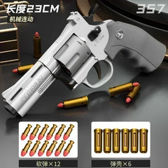 Magnum-Long Alloy Revolver Pistol, Soft Bullet, Can Be Fired, Boy Simulation Toy, Repetindo Pistola, Presentes infantis, Zp-5, 357