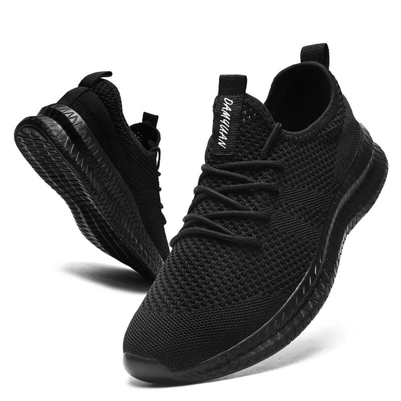 Tênis de corrida com cordões para homens, leve, confortável, respirável, tênis de caminhada, esporte, tênis