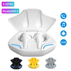 TWS X15Pro Bluetooth 5.0 Fones De Ouvido com Caixa De Carregamento, Sem Fio, Fone De Ouvido Estéreo, Esporte Earbuds, Microfone para Smartphones, Xiaomi, IOS
