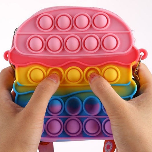 BagBurguer Bolsa Pop-It Fidget Toy Brinquedo Anti Stress De Raciocínio Para Adulto e Crianças 14CM