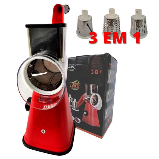 Cortador De Legumes Manual Fatiador Triturador 3 Em 1