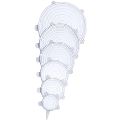 Kit 6 Tampas Silicone Flexível Panela Pote Lavável Universal Cozinha