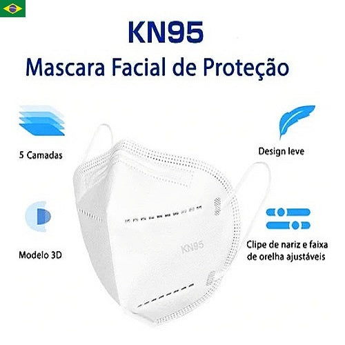 Kit 20 Máscaras Kn95 Ffp2 Com 5 Camadas De Alta Proteção