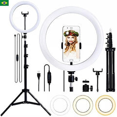 Ring Light Iluminador 13 Polegadas 33cm C/ Tripe + Suport