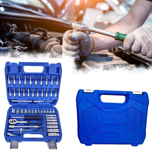 Jogo Soquetes 53 Peças Completo Bits Catraca Kit Ferramentas