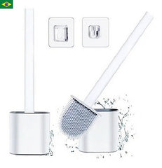 Escova Sanitária Silicone De Limpeza Com Adesivo Dupla Fac