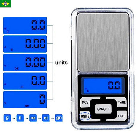 Mini Balança Digital Lcd Alta Precisão Portátil Com Bandeja