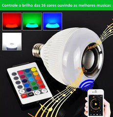 Lampada Led Bluetooth Rgb/music 16 Cores + Controle Remoto