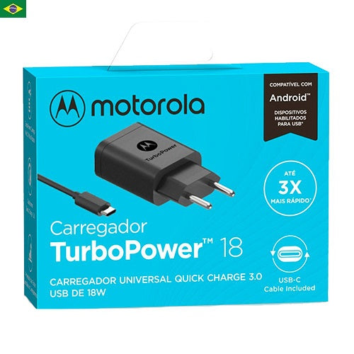 Carregador Smartphone Celular Tipo C Turbo Usb Alta Velocidade Turbopower 18W