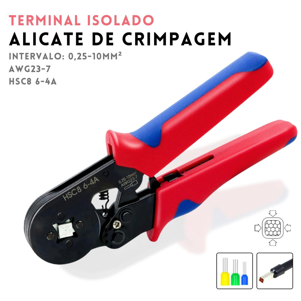 Alicate De Crimpar 6-4 Hcs8 Crimpagem Terminais E Fios