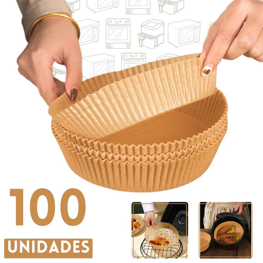 Bandeja De Papel 100 Peças Forro Air Fryer Descartável para Fritadeira