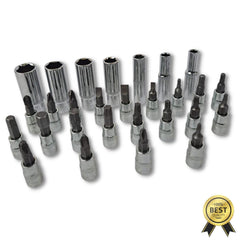 Jogo Soquetes 53 Peças Completo Bits Catraca Kit Ferramentas