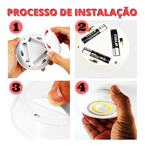 Kit 3 Lampada Luminaria Led Spot Sem Fio Com Controle Remoto