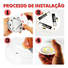 Kit 3 Lampada Luminaria Led Spot Sem Fio Com Controle Remoto