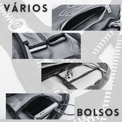 Mochila Bolsa Notebook Grande com Cabo Usb/Fone Capa De Chuva - 7689