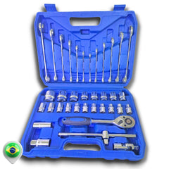 Jogo Soquetes 37 Peças 8 A 32mm Kit De Ferramentas Completo