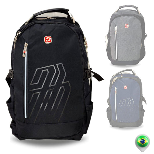 Mochila Bolsa Notebook Grande com Cabo Usb e Fone Capa De Chuva  - 7630