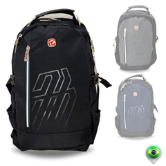 Mochila Bolsa Notebook Grande com Cabo Usb e Fone Capa De Chuva  - 7630