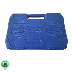 Jogo Soquetes 32 Peças com 8 A 32mm Kit De Ferramentas Completo