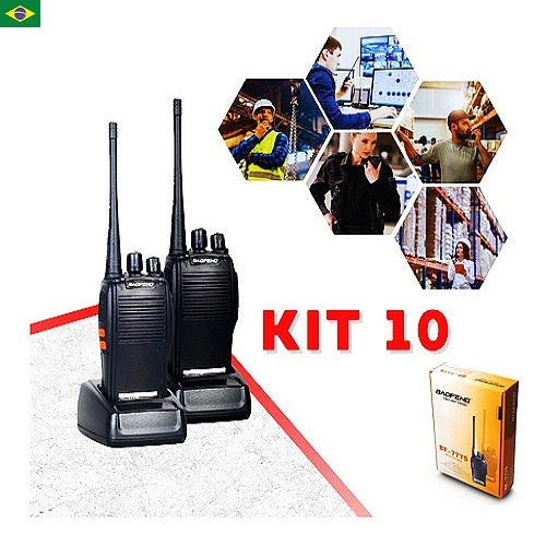 Kit 10 Rádio Comunicador Baofeng Bf-777s + Fone Ouvido