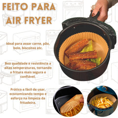 Bandeja De Papel 100 Peças Forro Air Fryer Descartável para Fritadeira