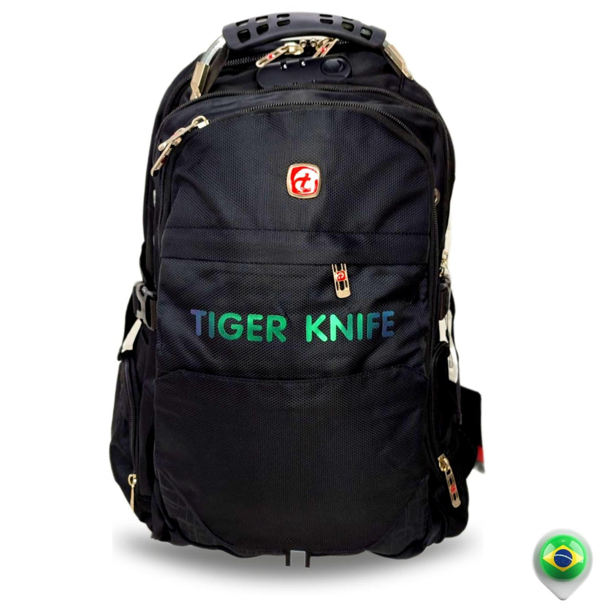 Mochila Bolsa Notebook Grande com Cabo Usb/Fone Capa De Chuva - 7689