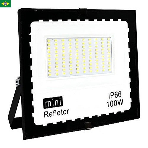 Refletor Led 100w Holofote Bivolt Prova Dágua Branco Frio