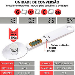 Colher Digital Medidora De Gr/ml P/ Cozinha Linha Premium