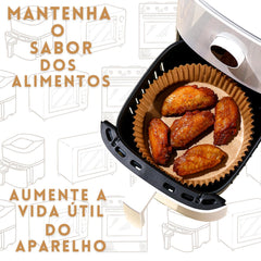 Bandeja De Papel 50 Peças Forro Air Fryer Descartável para Fritadeira