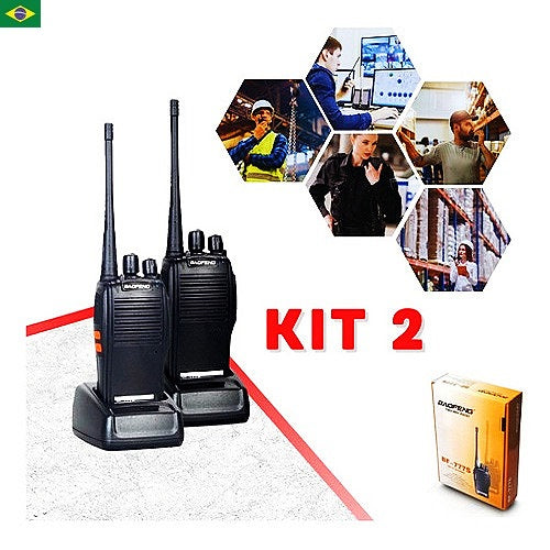 Kit 2 Rádio Comunicador Walk Talk Baofeng - Bf - 777s